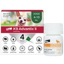 K9 Advantix II Small Dogs 4-10 lbs. | Vet-Recommended Flea, Tick & Mosquito Treatment & Prevention | 4-Mo Supply + Tapeworm Dewormer for Dogs (5 Tablets)