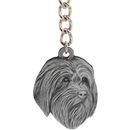 Dog Breed Keychain USA Pewter - Bearded Collie (2.5")