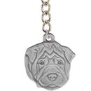 Dog Breed Keychain USA Pewter - Shar Pei (2.5")