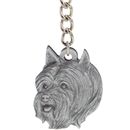 Dog Breed Keychain USA Pewter - Silky Terrier (2.5")