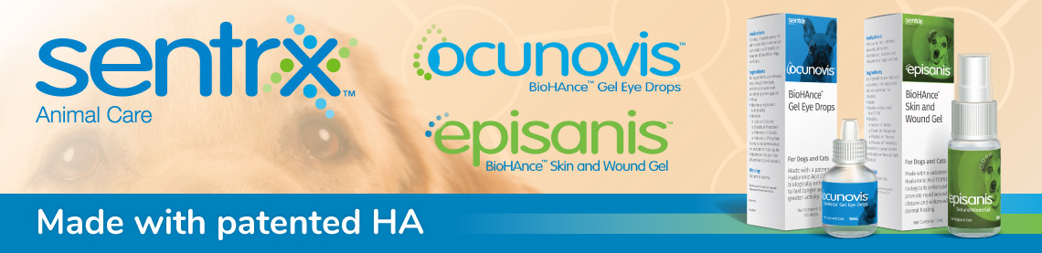 Sentrx Animal Care. Ocunovis BioHAnce Gel Eye Drops. Episanis BioHAnce Skin and Wound Care.